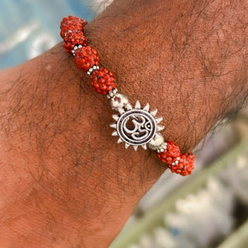 Rudraksha Om Charm Rakhi