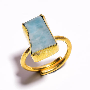 Raw Amazonite 18K Gold Ring