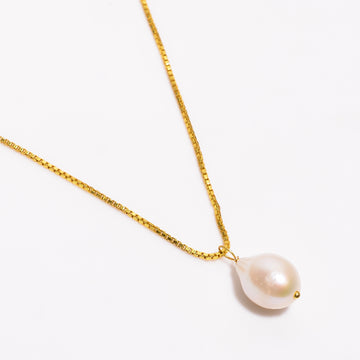 925 Sterling Silver Gold Plated Pendant Necklace With Box Chain Pearl Gemstone