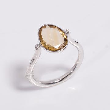 Citrine 925 Silver Reversible Flip Ring