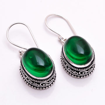 Chrome Quartz 925 Silver Plated Dangle Earrings