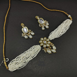 Tri Pearl Kundan Necklace