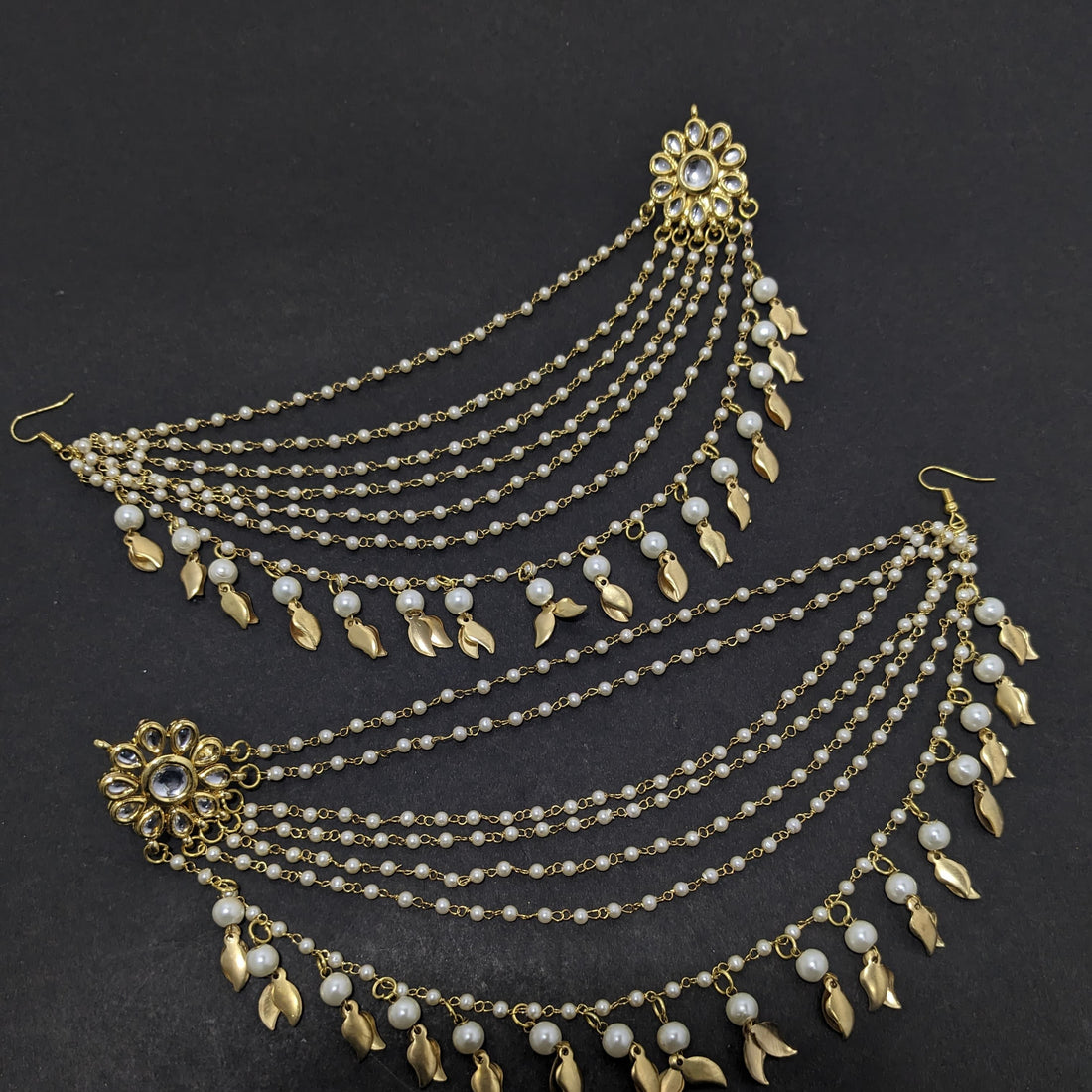 Layered Pearl Hair Chain for Earrings