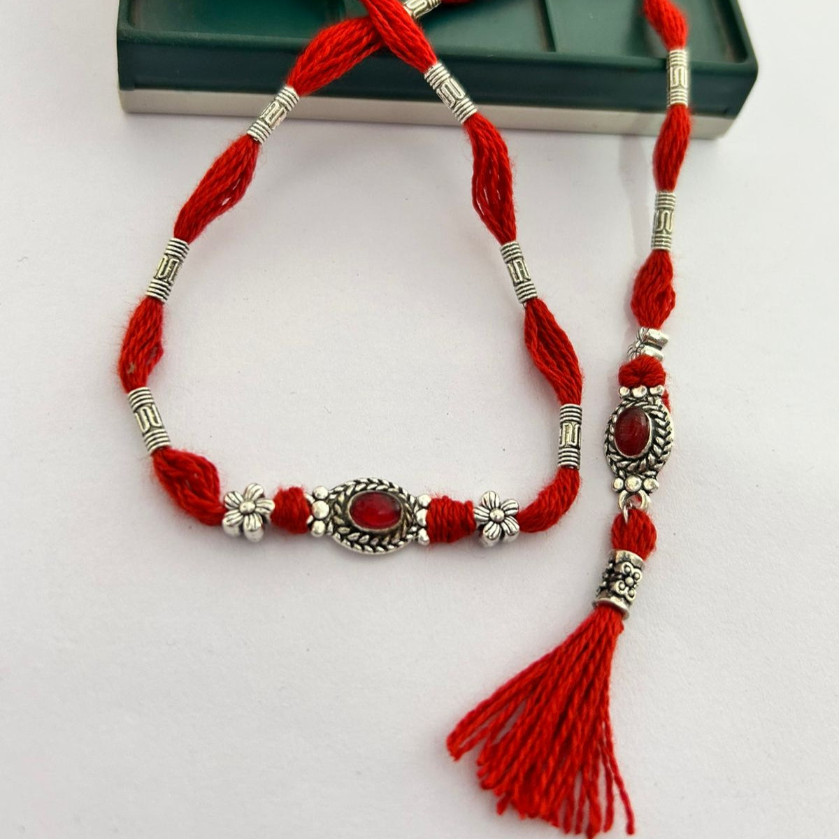 Traditional Oxidized Beads & Stone Rakhi