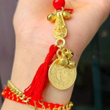 Antique Coin Charm Bhabhi Rakhi