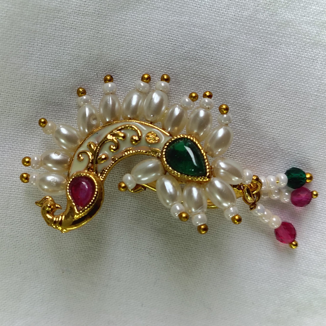Peacock Pearl Nath Design - Nosepin