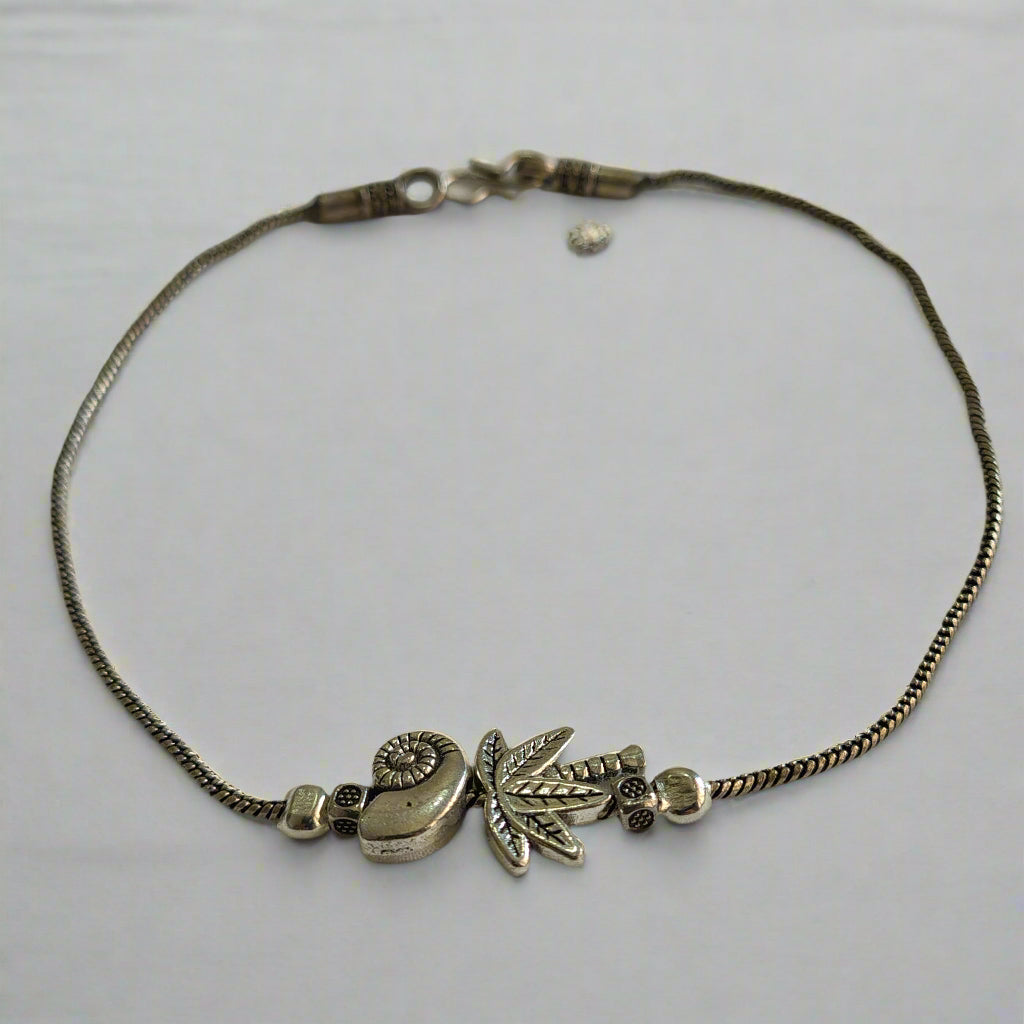 Tribal Charm Silver Anklet