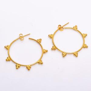 18K Gold Plated Plain Brass Earring Handmade Fashion Earrings
