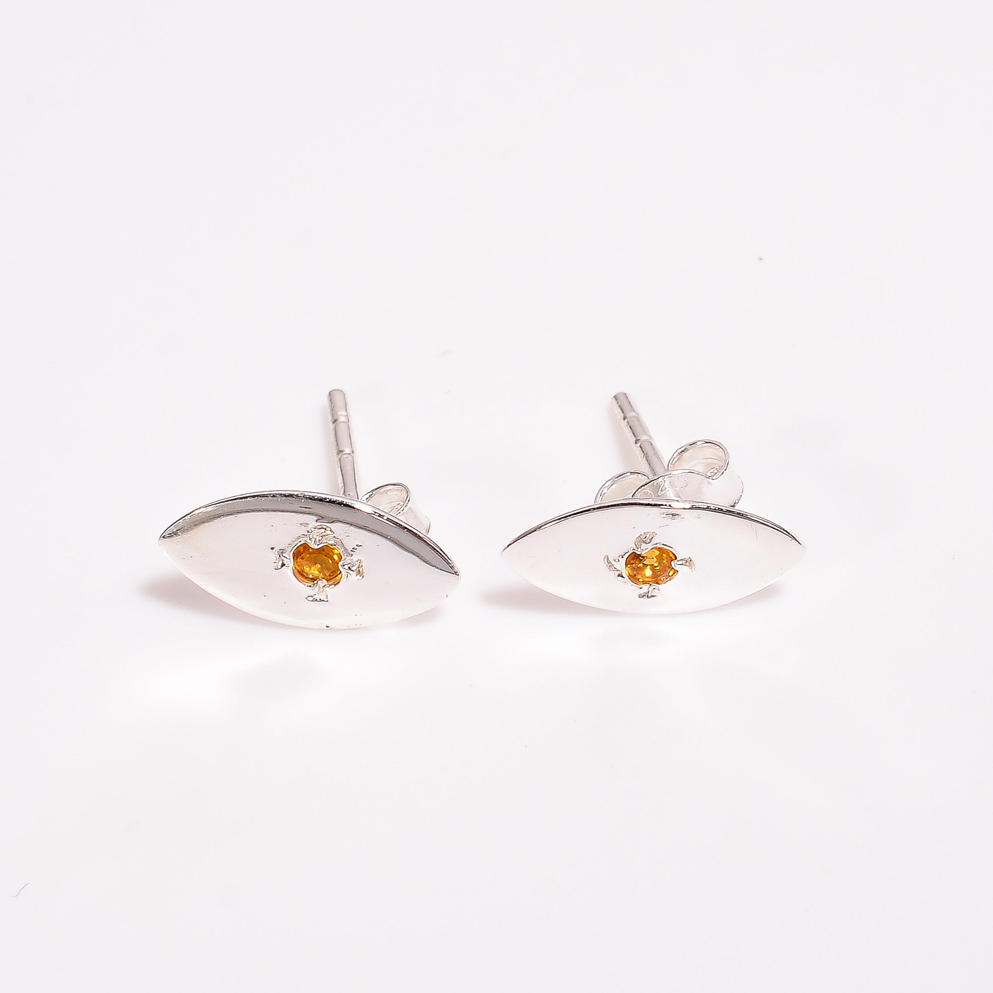 Citrine Gemstone 925 Sterling Silver Earrings