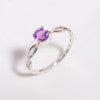 Natural Round Cut Rainbow Moonstone Minimalist Ring 925 Sterling Silver Ring