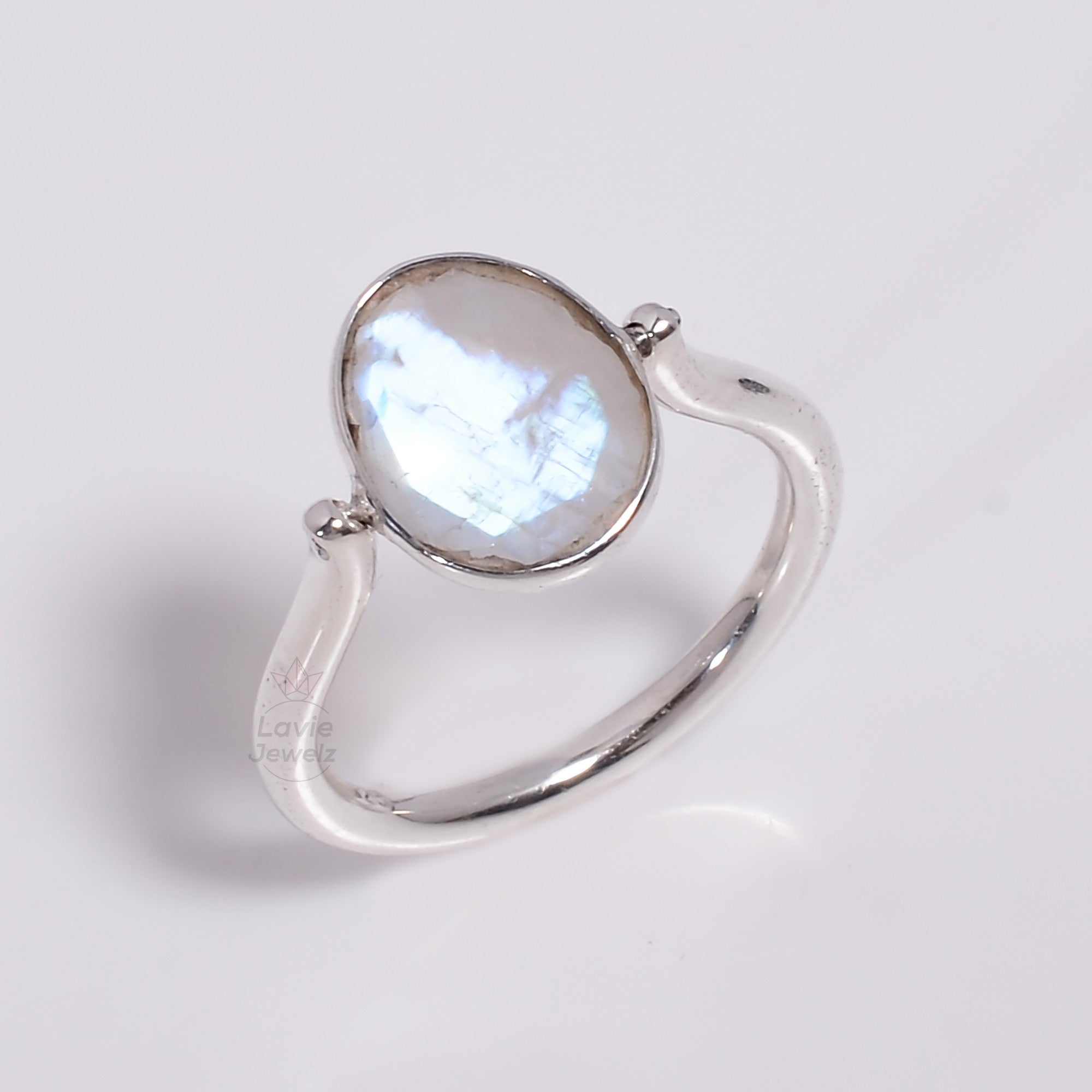 Rainbow Moonstone 925 Silver Reversible Flip Ring