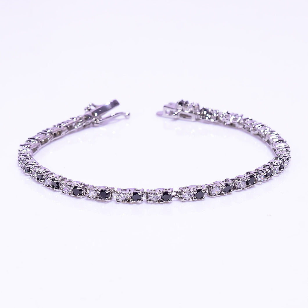 925 Sterling Silver Plated Cubic Zirconia Stone Tennis Bracelet