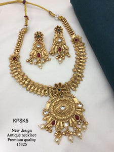 KPSK5 Antique Necklace With Earrings