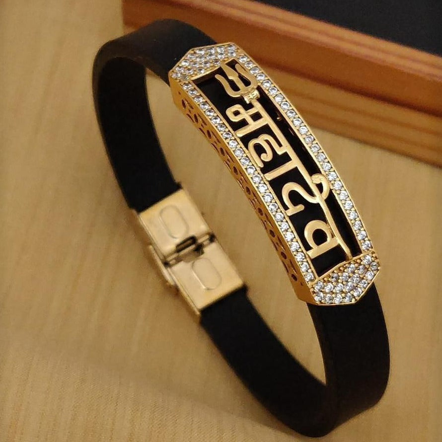 Buy 9 Long 925 Sterling Silver Customized Design Lord Shiva Mahadeva  Bracelet, Leather Belt Trident Shiva Bracelet Best Gift for Him Rnsbr587  Online in India - Etsy