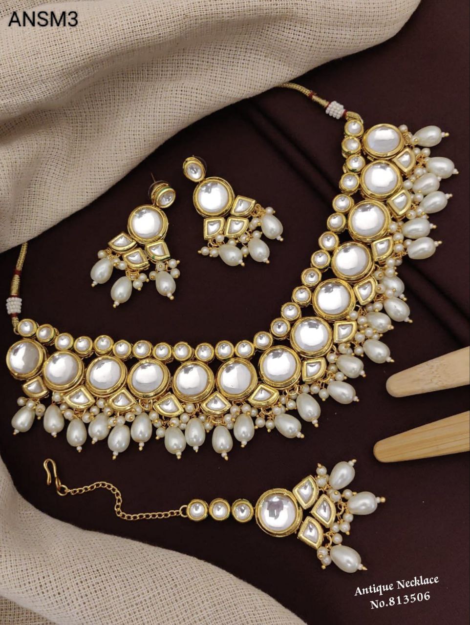 ANSM3 Royal Kundan Necklace Set