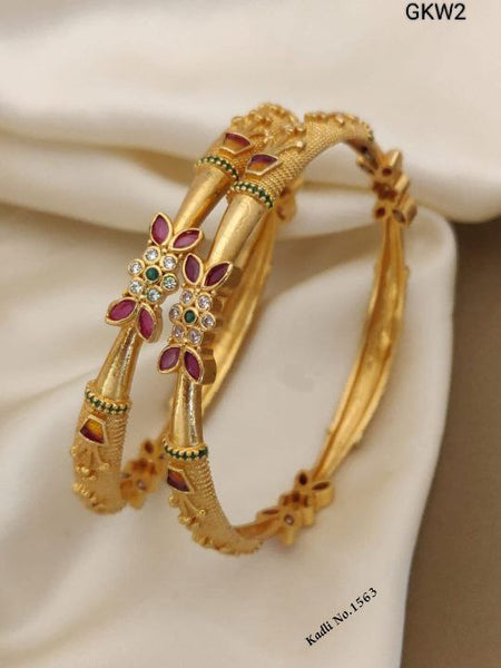 GKW2 Gold Bangles with Stones