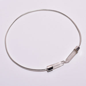 925 Sterling Silver Flexible Choker Necklace Natural Crystal Gemstone Collar Jewelry
