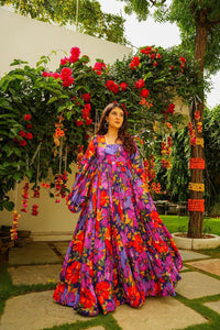 Multi Color Beautiful and Stylish Full Flair Gown for Women