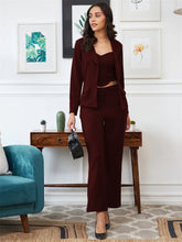 WINE JACKET TOP AND TROUSER CO-ORD SET