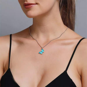 AVR JEWELS Pretty Blue butterfly Neck pendant for women and girls