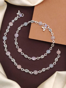 Women's Silver Plated Anklets
