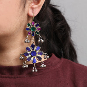 Multi Colour Vintage Afghani Tribal Earrings