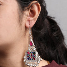 Silver Square Afghani Earrings (Lite Weight)