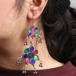 Vintage Afghani Multicolour Earrings