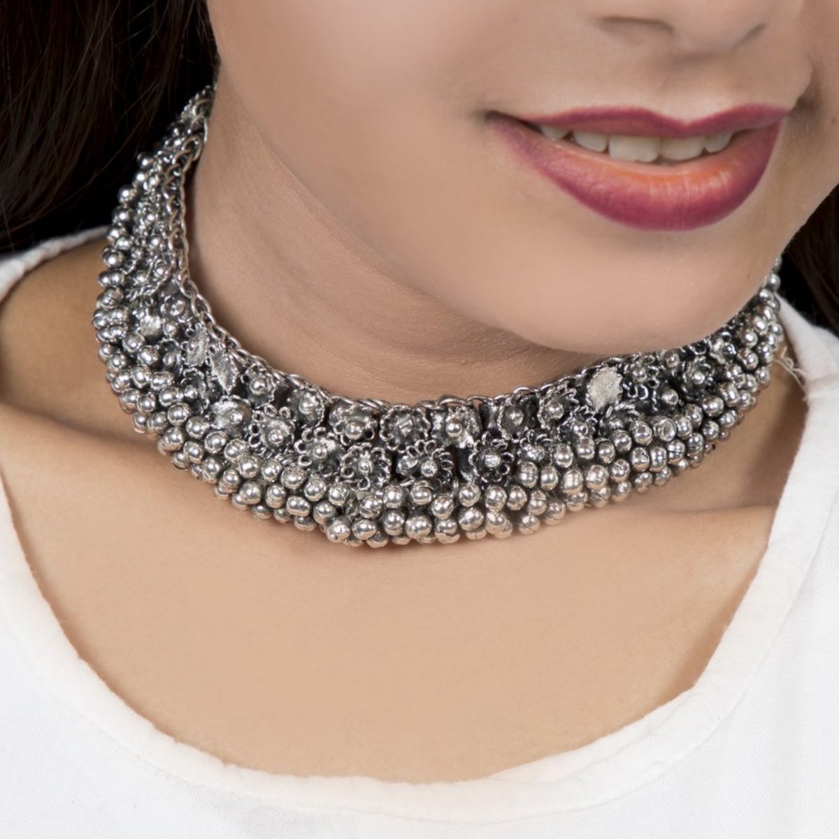 Silver Ghunghroo Choker | Tribal Necklace