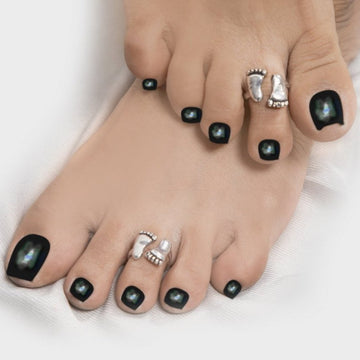 Silver Foot Engraved Toe Rings