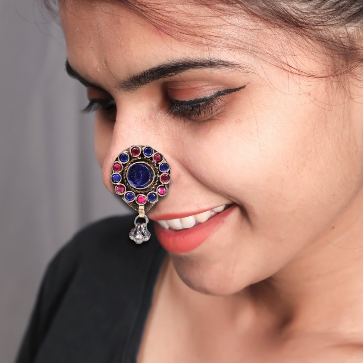 Afghan Jewelry Nose Pin Clip On| Pierced Nose Pin| Antique Glass