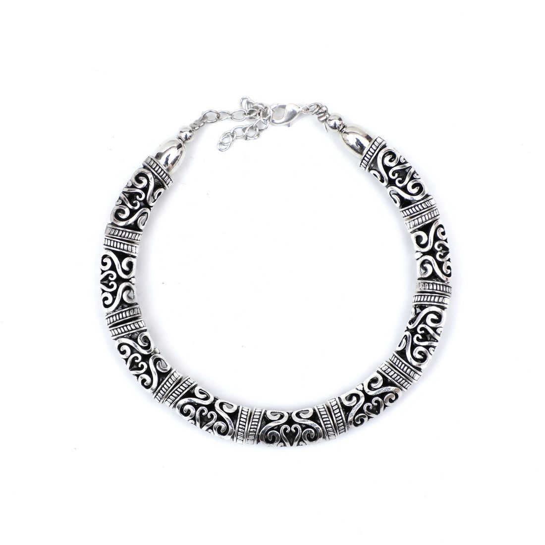 Tribal Silver Anklet | Unique Leg Hansli Pair