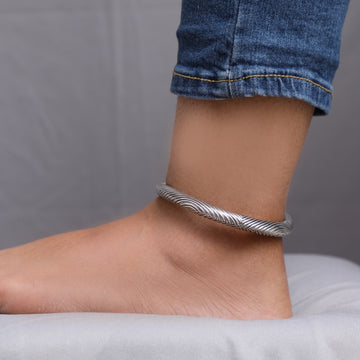 Silver Anklet Snake Design Leg Hansli