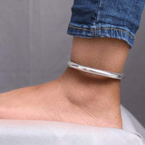 Plain Silver Ankle Kada