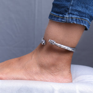 Tribal Silver Ankle Kada