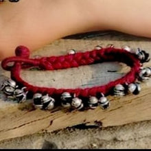 Thread Ghunghroo Anklets Pair (Black Red)