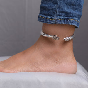 Plain Silver Ankle Kada
